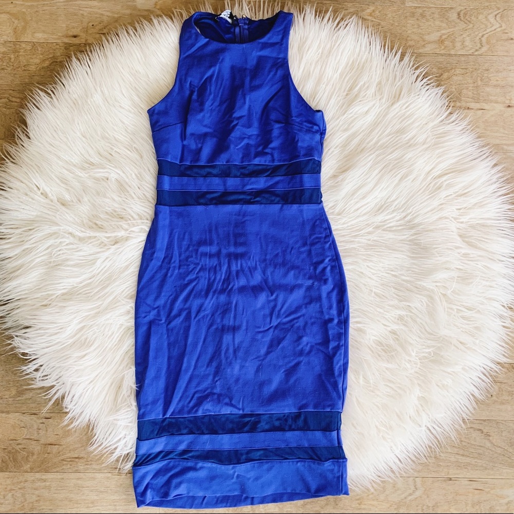 Bebe || Blue Violet Mesh Dress